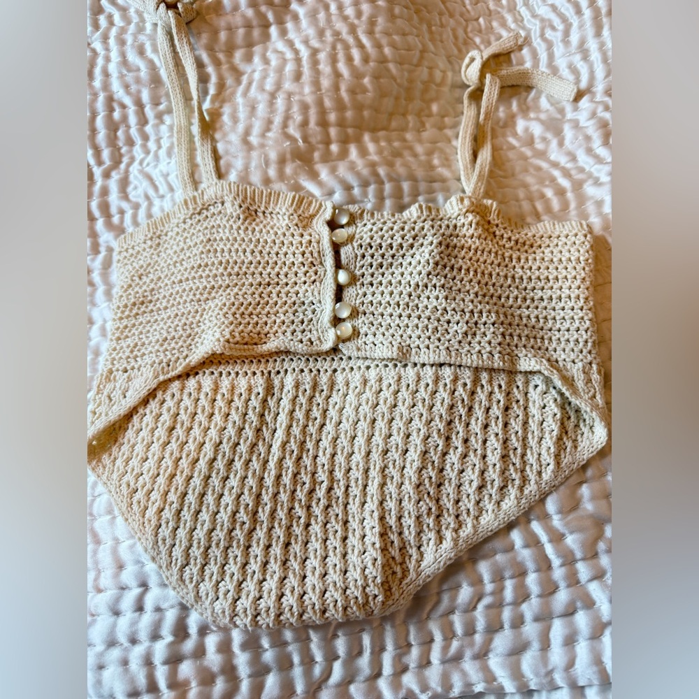 Excellent condition Urban Outfitters Layla Hanky Hem Sweater Cami Crochet Size M - Picture 5 of 5